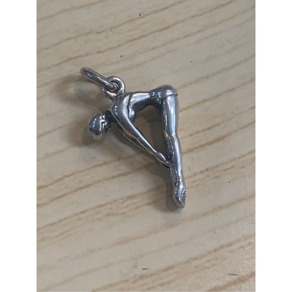 Swim Diver Sterling Silver Jewelry Charm #swimmer #dive - Picture 1 of 3